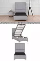 Gold Therapy Storage Base and Headboard Set Gray (BED NOT INCLUDED)
