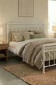 Odin Tweepersoons Metalen Bedframe - Wit (Houten Latten)