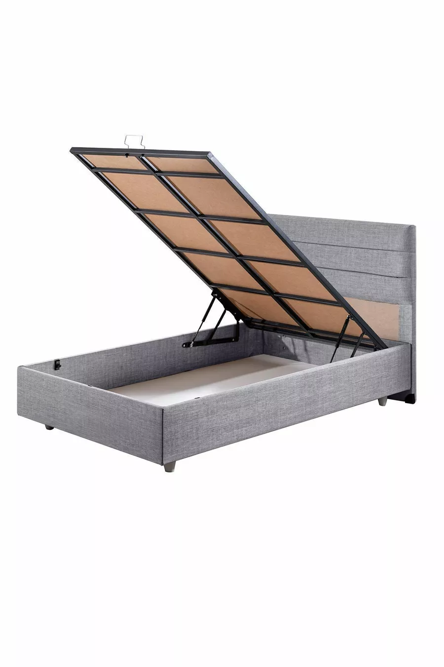 Sofia Single Bed Base and Headboard Comfort Mattress Set Light Gray