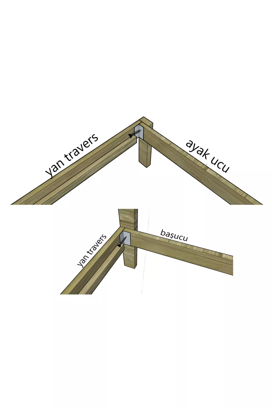 Lit en bois massif cm X cm Couleur noyer bois naturel