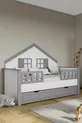 % MDF Materiaal Kinder Montessori Bed met Lade, Grijs
