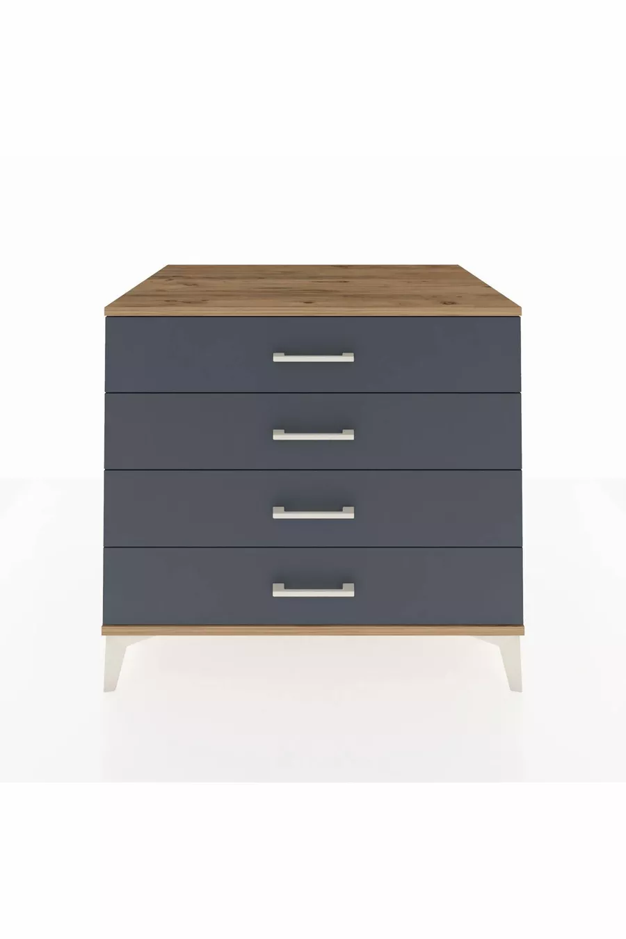 Commode Kronos à 4 tiroirs Pin-Anthracite