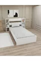 Lit simple avec étagère compatible avec matelas Smart, blanc - Smart