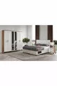 Camera da letto completa in MDF Sport con 6 ante, pino atlantico-bianco (con base)