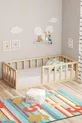 Lit Montessori sans pieds en bois de pin naturel pour enfants et bébés