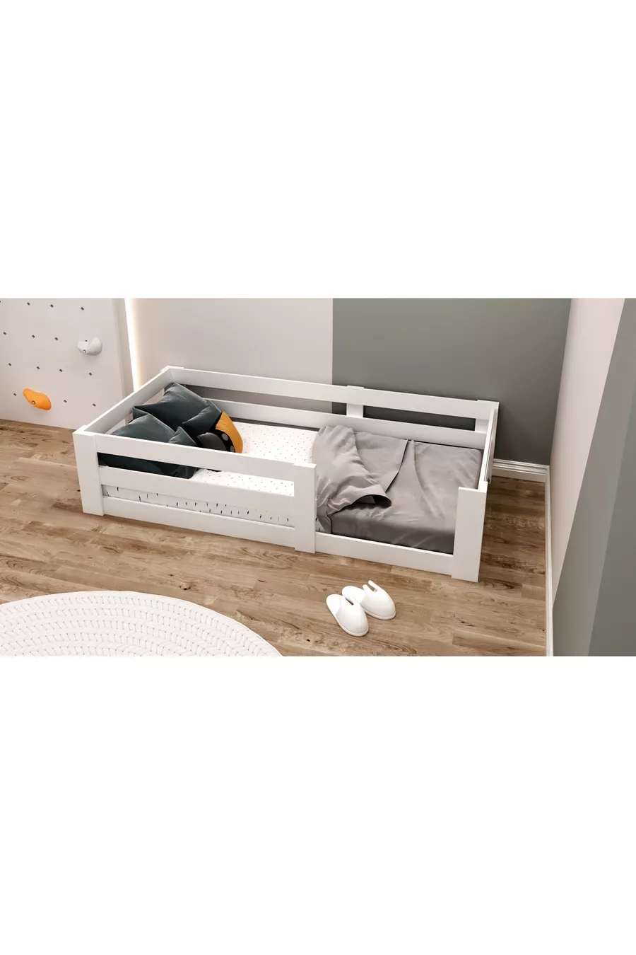 Lit Montessori Vega en MDF blanc compatible avec matelas K