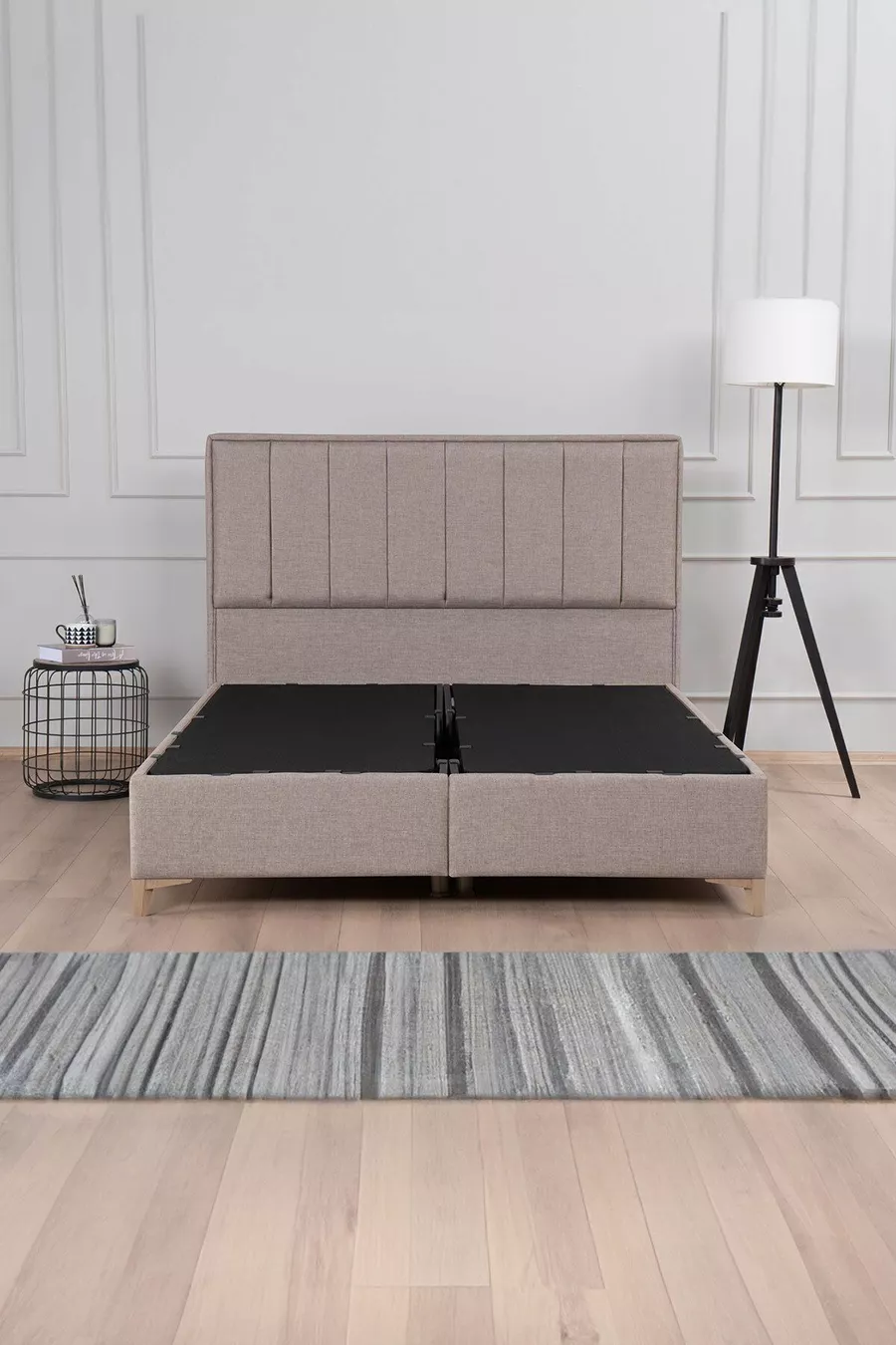 Ensemble Tête de Lit et Sommier Coffre Gold Therapy Marron (LIT NON INCLUS)