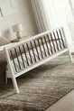 Lit double en métal forgé Breeze (BLANC-MARRON) (Avec lattes en bois)