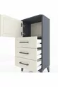 Arges Commode Single Shelf with 3 Drawers and 1 Door Anthracite-Crystal Grey