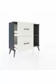 Commode Arges à une étagère et 2 tiroirs Anthracite-Anthracite/Gris pierre