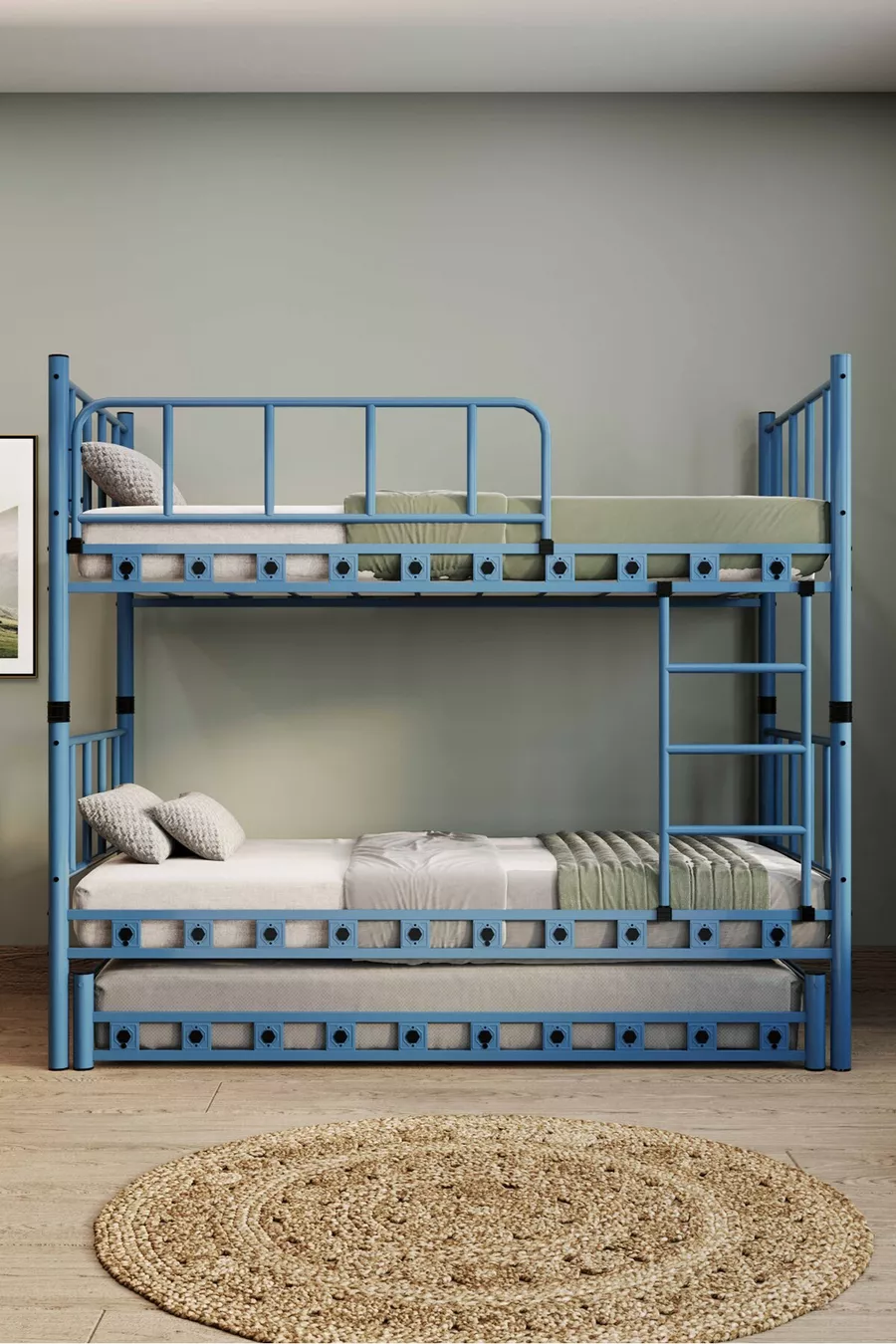 Lily Cub Tiener Kinderkamer Metalen stapelbed en bedframe Marineblauw
