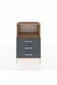 Hyperion Nightstand with One Shelf and 3 Drawers Pine-Anthracite