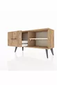 Commode Arges avec une étagère et un tiroir en pin-onyx/pin
