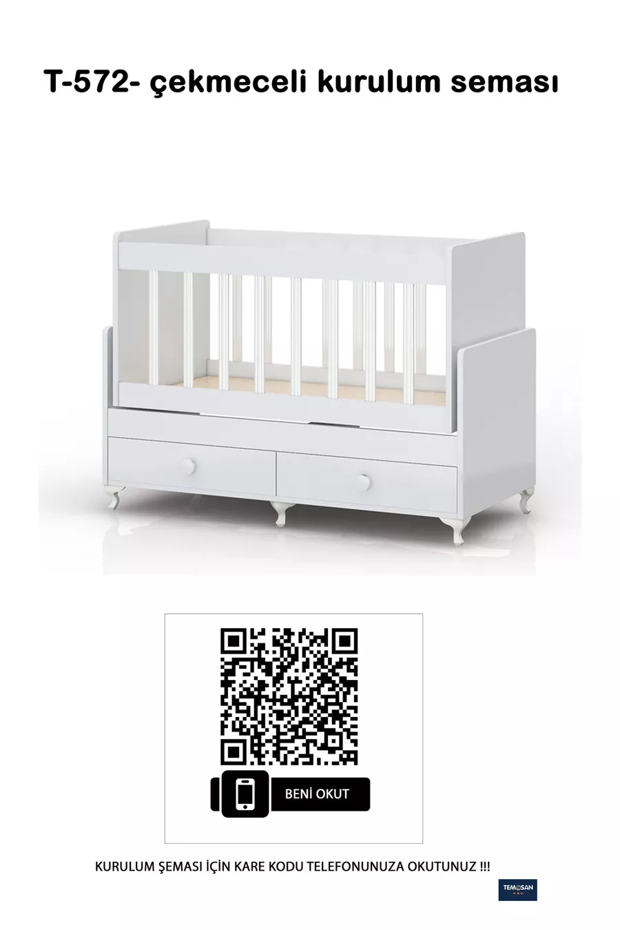 Berceau à bascule pour maman, gris avec set de sommeil, lit avec tiroirs X
