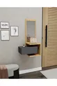 Console murale avec miroir et tiroirs Stella Chêne clair Anthracite - Stella