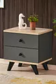 Table de chevet Inci 2 tiroirs anthracite cm