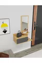Rozella Wandgemonteerde Dressoir met Lade en Spiegel, Natuurlijk Eiken & Antraciet - Rozella