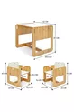 Set di Tavolo e Sedie in Legno Montessori per Attività e Gioco per Bambini 2-4 Anni (1 Tavolo + 2 Sedie)