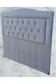 Titre DK Double Personne Tissu Anthracite en Plumetis de Poulain Rembourré Fait Main