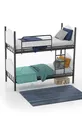 Lit superposé en métal avec tête de lit en bois Pirimis – Chambre d’adolescent, × cm