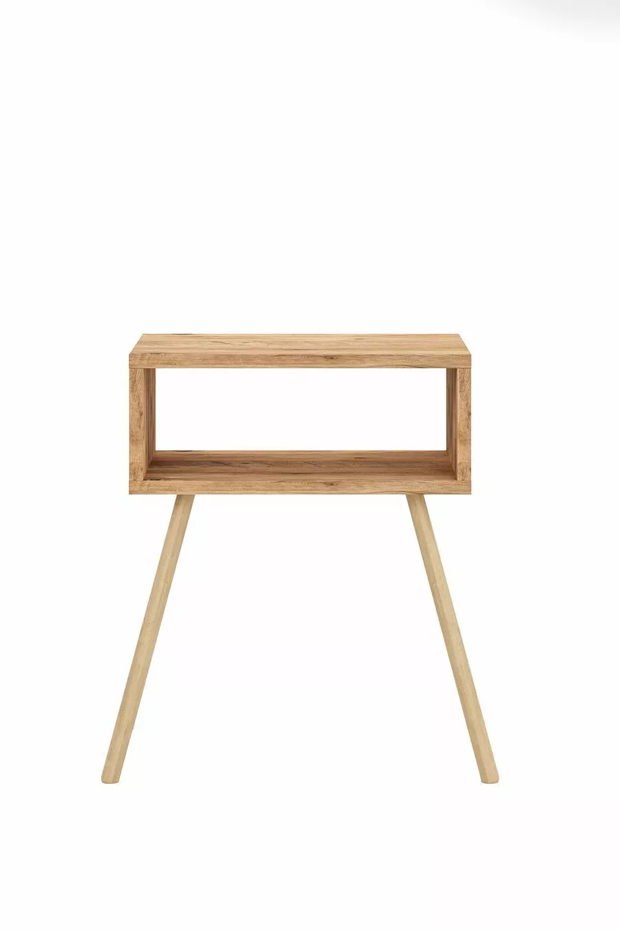 Table de chevet avec étagères sur pieds en bois - Pin Atlantique
