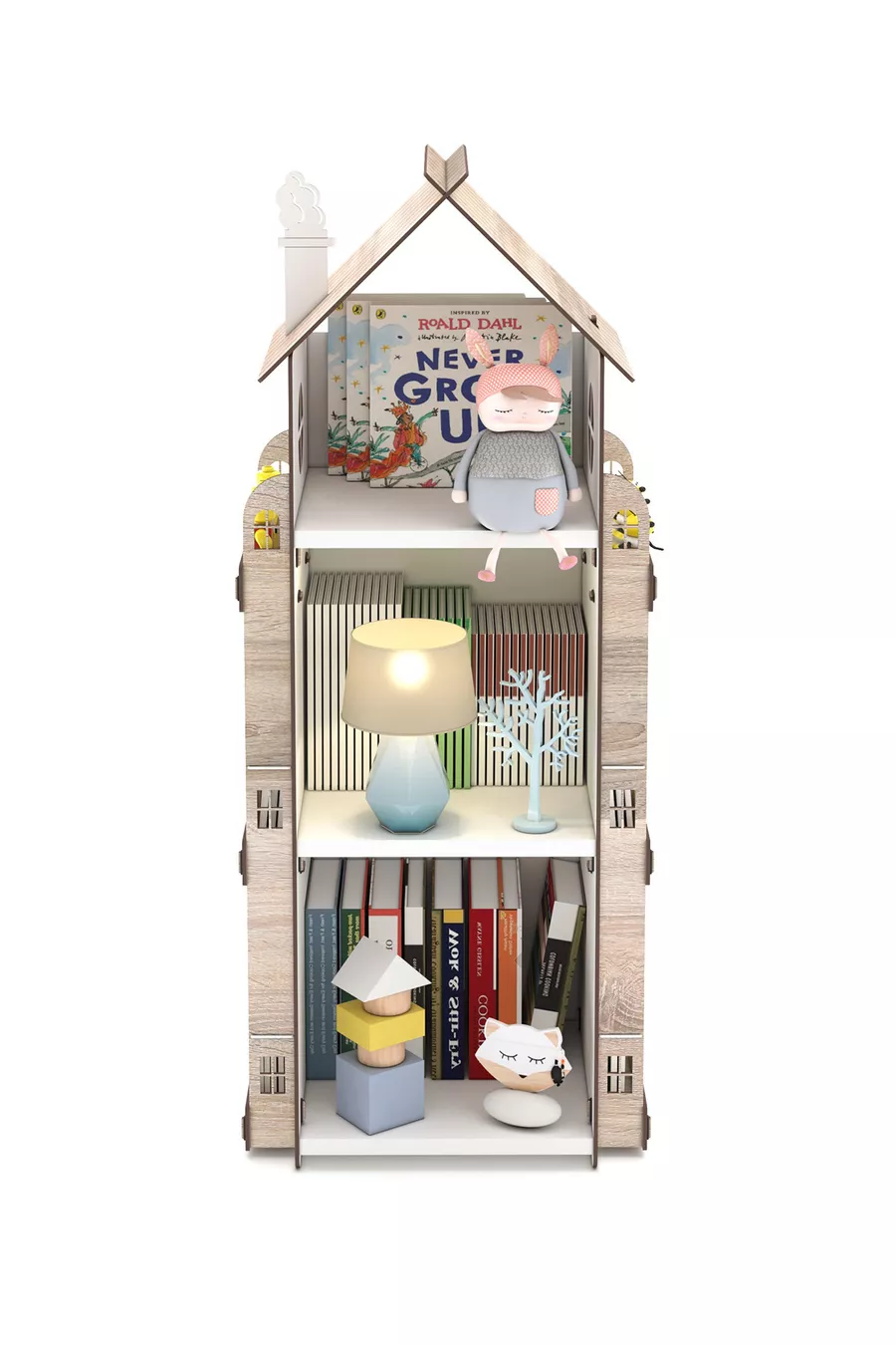 Roofy 9 Regal Holz Montessori Kinderzimmer Pädagogisches Bücherregal Skandinavischer Stil Montessori Bücherregal