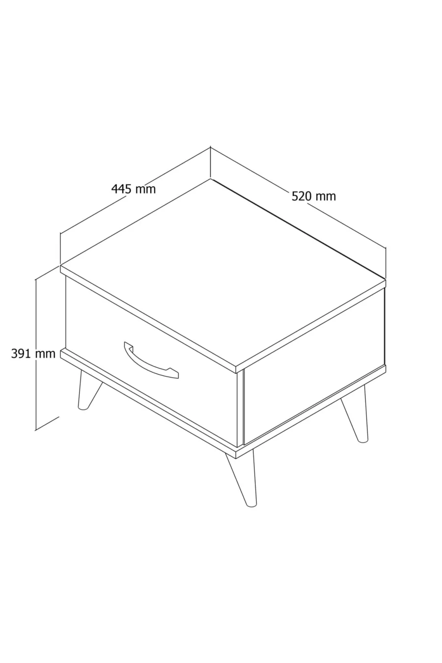Table de chevet blanche à 1 tiroir - 