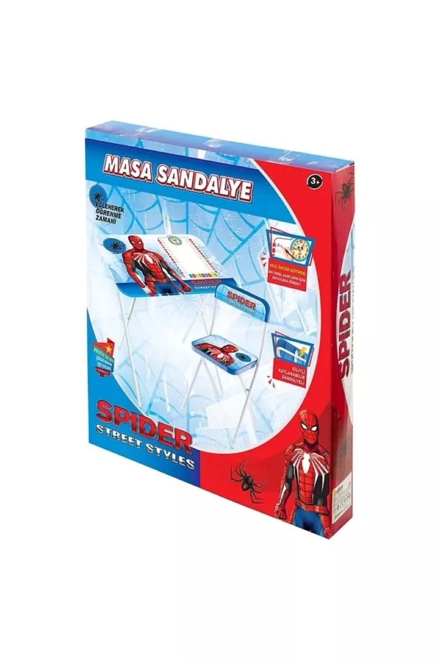 Kinderbureau - 4-kleurige Spiderman Tafel en Stoel om te Schilderen