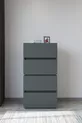 Commode Galata 4 tiroirs en similicuir anthracite pour chambre à coucher ou chambre de bébé