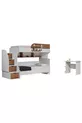 Bunk Bed, Aura Bunk Bed Bed Frame Desk 3-Door Wardrobe + 2 Comfort Mattresses