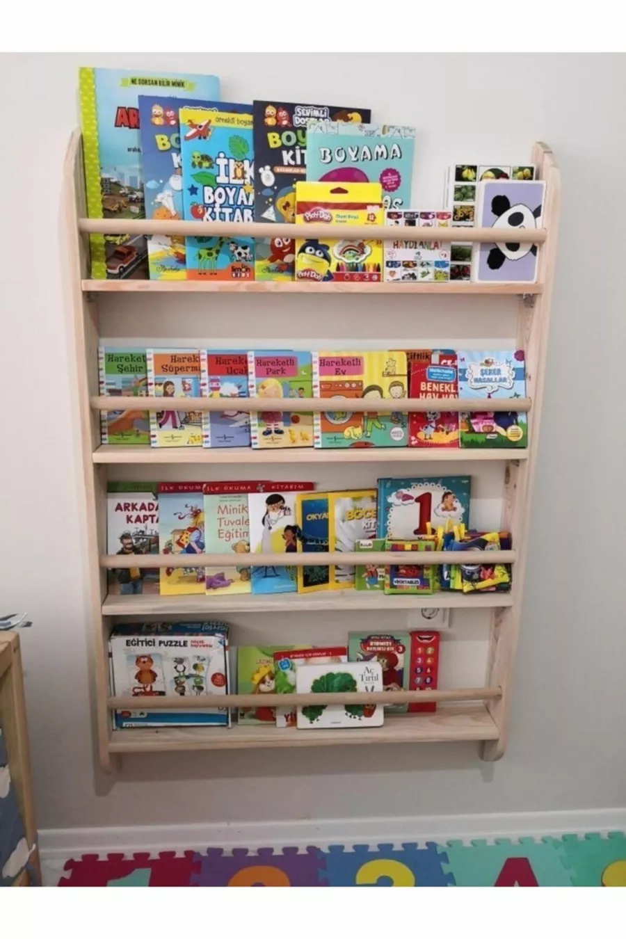 Bibliothèque Montessori Modèle Large à Barreaux Ronds