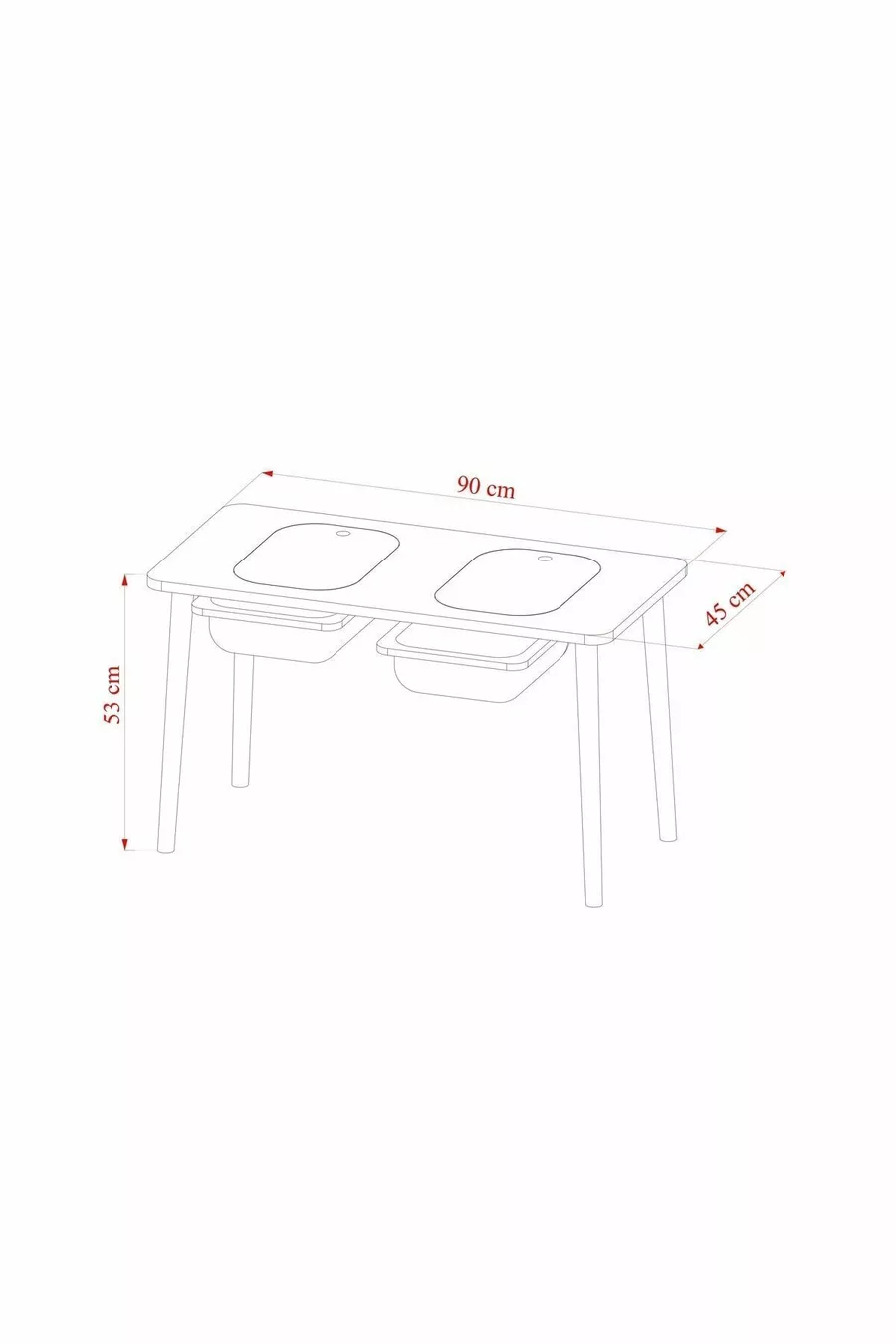 Kinderbureau Speel- en Activiteitentafel Zomer-Winter Dubbele Tafel met Stoelen