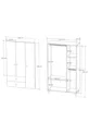 Armoire Opal à 3 portes et 2 tiroirs