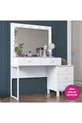Rani Tavolo da Trucco con Specchio e Luci in Stile Hollywood con 5 Cassetti Organizzatore di Gioielli Bianco