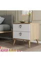 Table de chevet Versace 2 tiroirs avec panier - Blanc