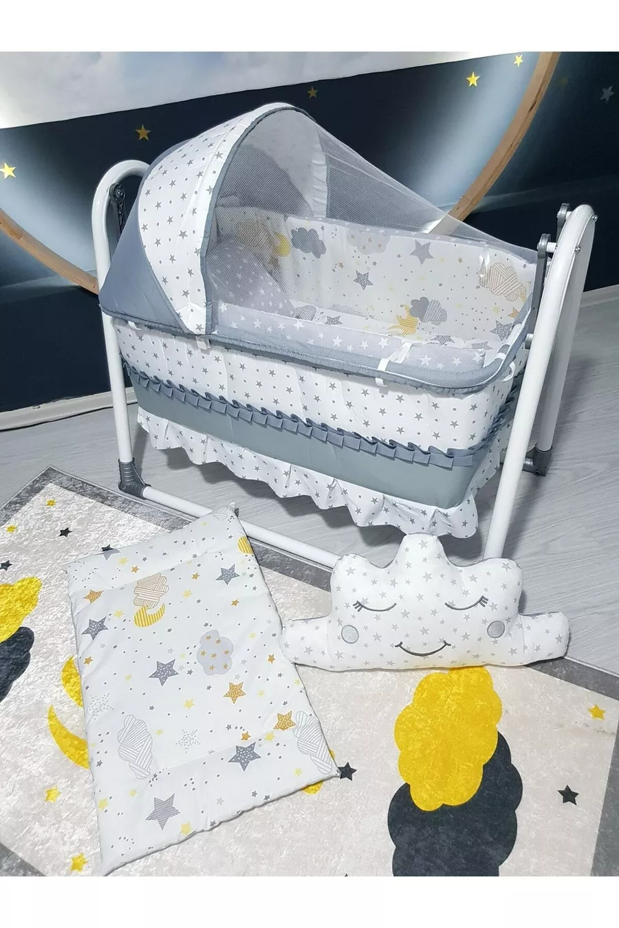 Culla Portatile Oscillante con Set per Dormire Vicino alla Mamma ** Con Cuscino Cambia Pannolino in Omaggio **