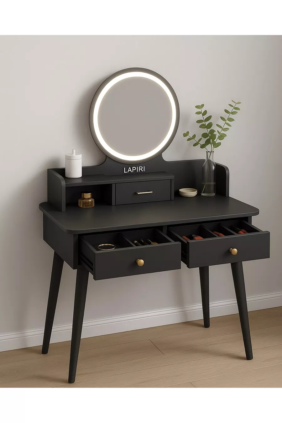Tavolo da trucco moderno con specchio e luci LED in MDF di qualità premium di prima classe (G)