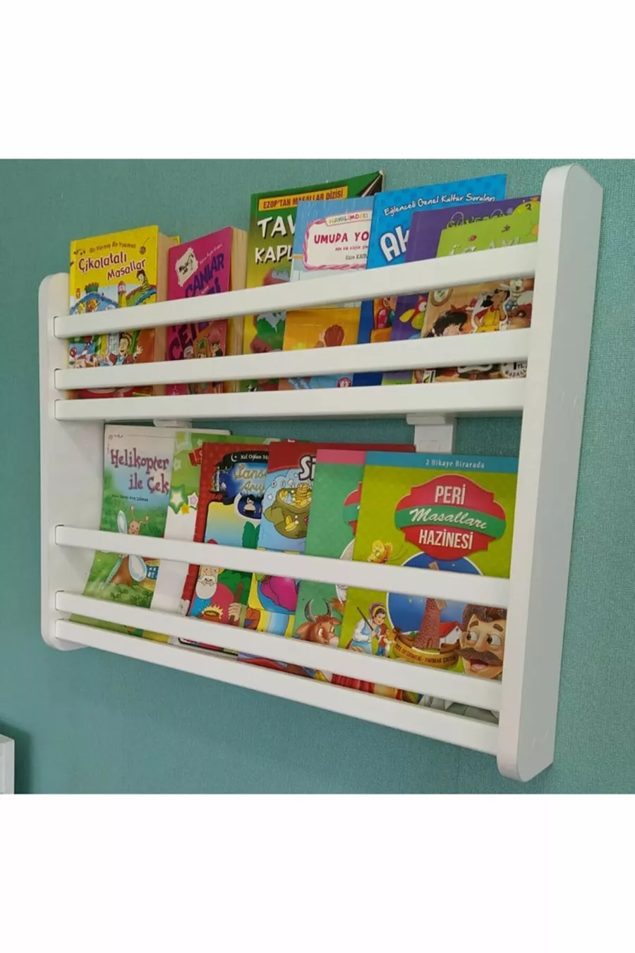 Bibliothèque Safir à 2 étagères - Bibliothèque éducative Montessori pour chambre d'enfant à 2 étagères - Largeur de Cm
