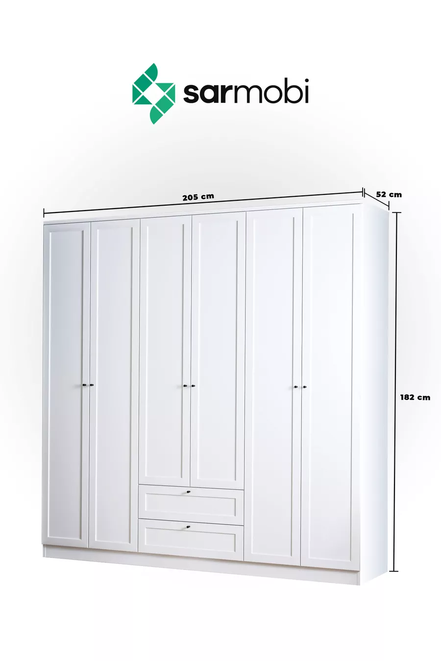 Armoire Terra à 6 portes et 2 tiroirs