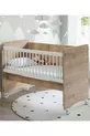 Berceau pour bébé à roulettes avec côté inclinable - Lit bébé - Lit parc - Bois - Cm
