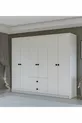 Gm  Deluxe Armoire 6 Portes 2 Tiroirs avec Poignées Bouton