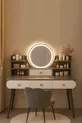 Coiffeuse moderne avec miroir rétroéclairé LED en MDF de qualité 1ère classe, table de toilette (G)