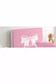 Housse de base à motif ruban à pois blancs sur fond rose