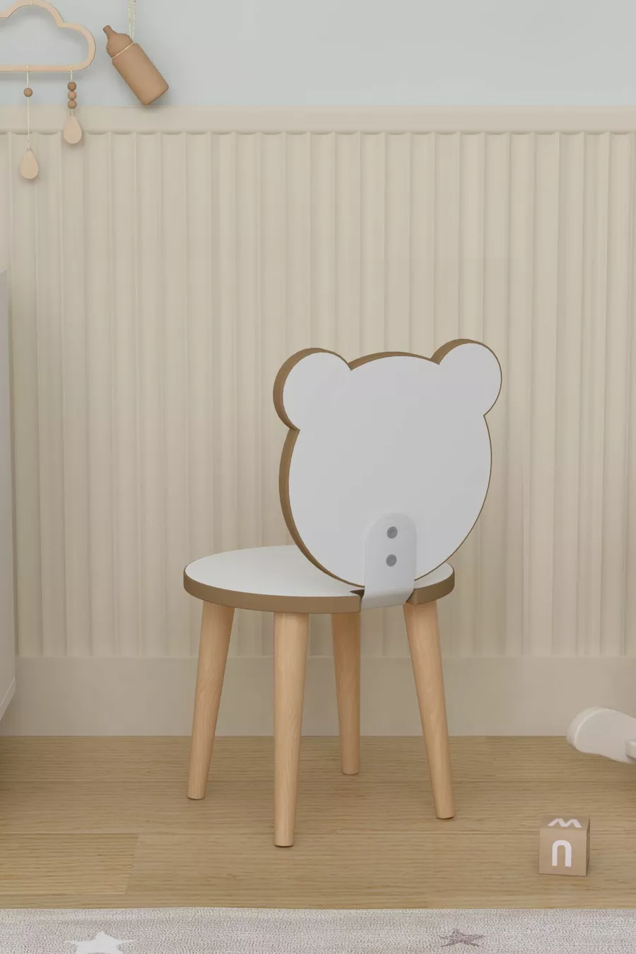 Table d'activité pour enfants avec 3 paniers, bureau pour enfants avec chaise à dossier - Panda