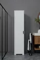 Duru Armoire simple porte pour salle de bain et vêtements, blanc mat,  cm, 5 étagères - Garde-robe
