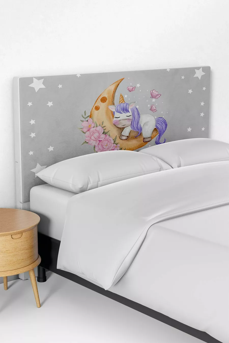 Copri testata del letto per bambini con design di unicorno che dorme