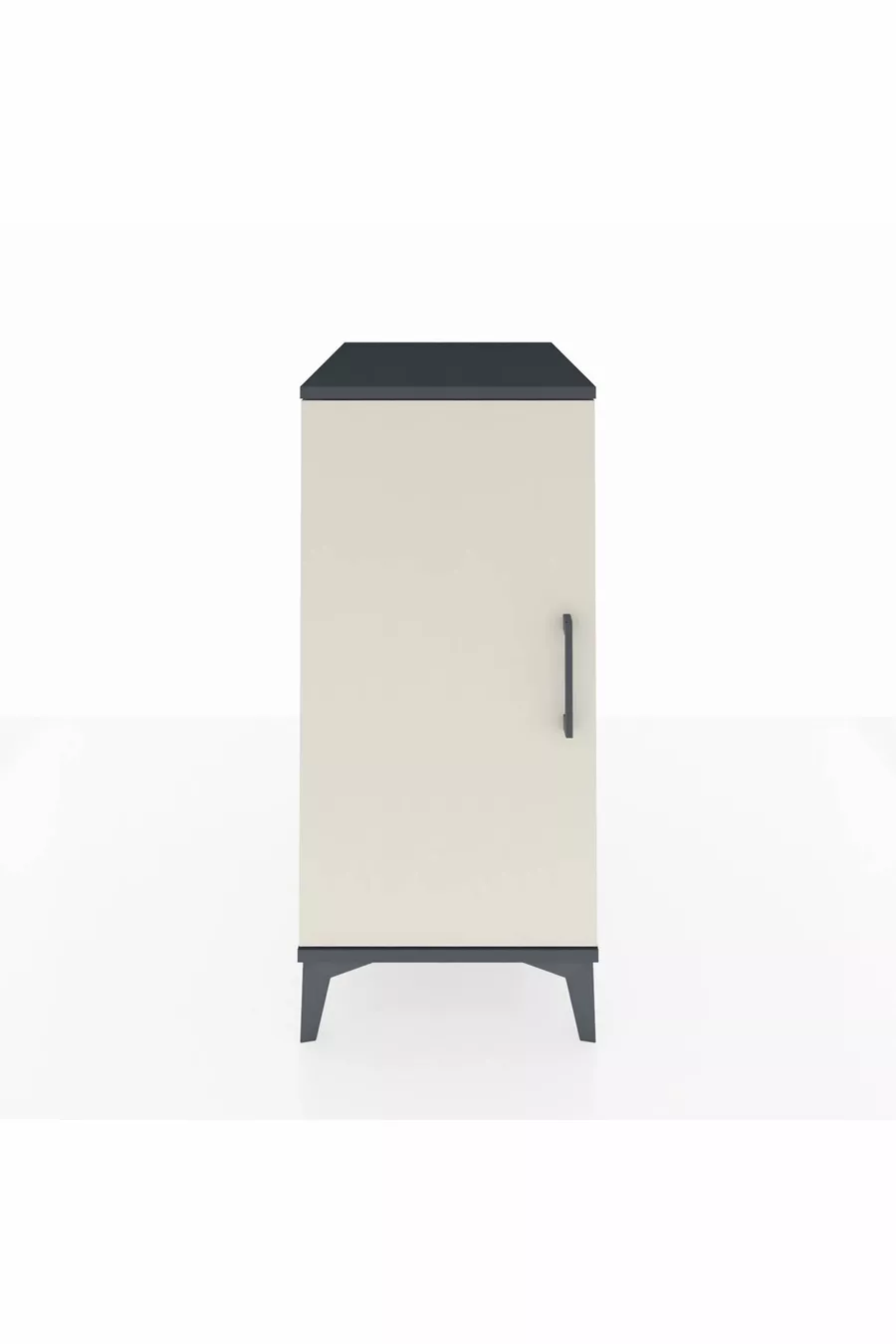 Table de chevet Kronos à 2 étagères avec 1 porte Anthracite-Pierre de lune