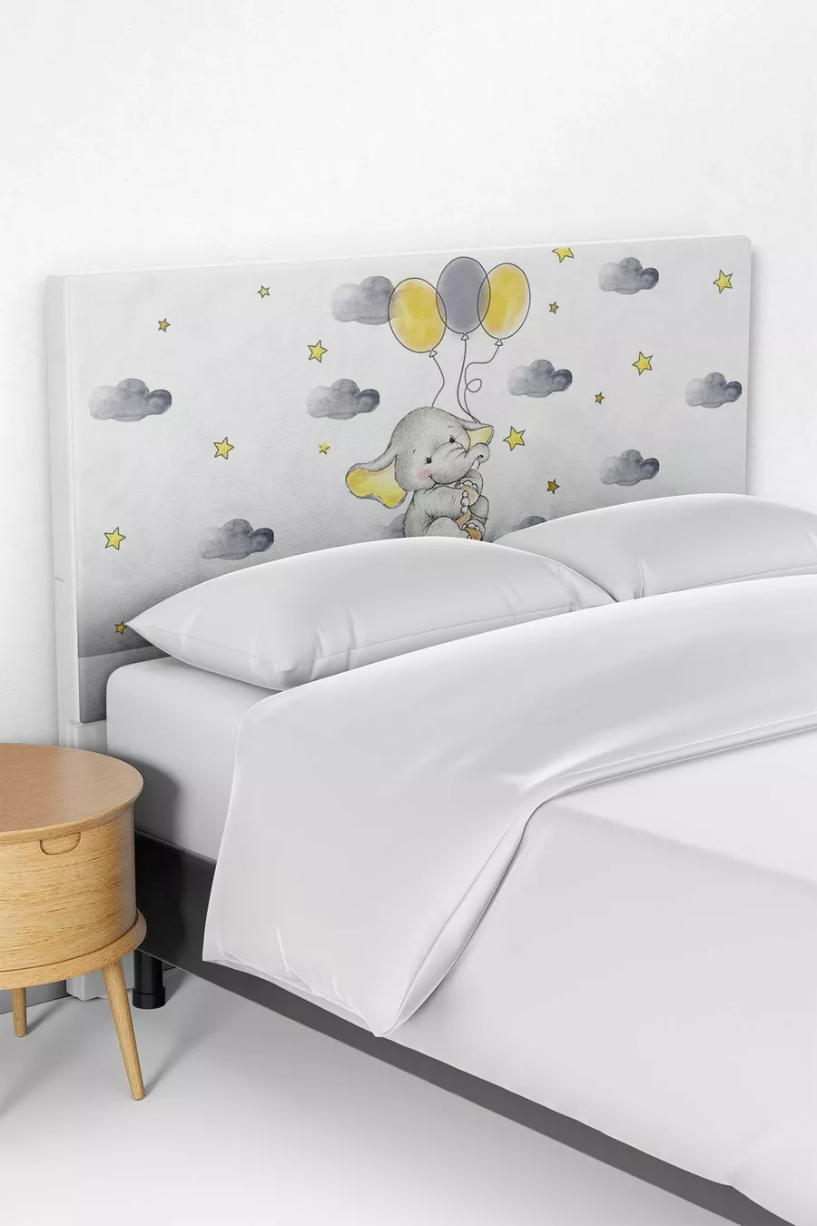 Balloon and Elephant Pattern Children's Room Bed Base Headboard Cover