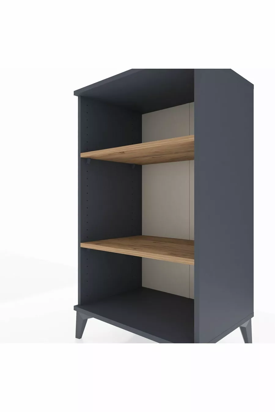 Chevet Hyperion à 2 étagères Anthracite-Bois de pin
