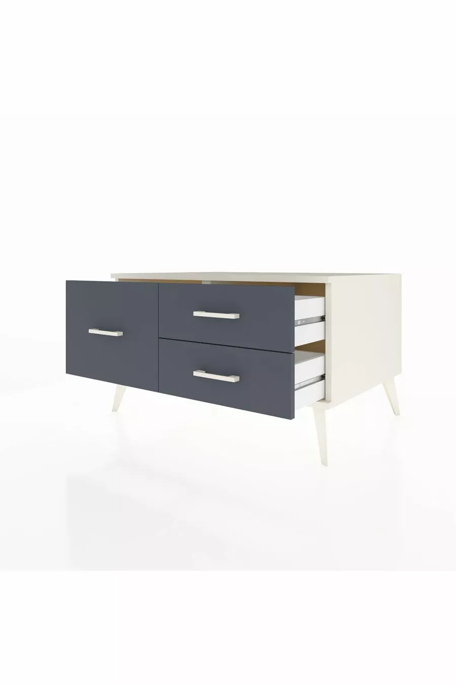 Commode Kronos 3 tiroirs Pierre de lune/Pierre de lune/Anthracite